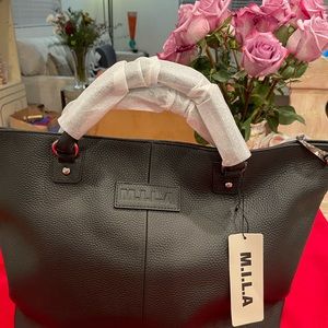 Darcy bag by M.I.L.A, gorgeous black leather, tote and shoulder bag.